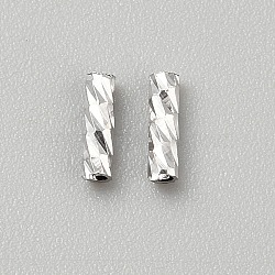 925 Sterling Silver Tube Beads, Platinum, 5x1.5mm, Hole: 0.9mm(STER-WH0004-060C-P)