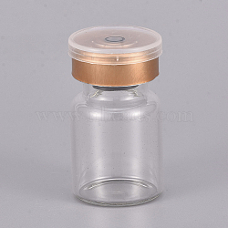 Transparent Glass Headspace Vials, with Aluminum Flip Off Caps and Rubber Stoppers, Flat Bottom Lab Vial, Clear, 3.8cm, Capacity: 5ml(MRMJ-WH0056-96B)