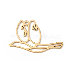 304 Stainless Steel Pendants, Pigeon Charm, Golden, 20.5x31.5x0.9mm, Hole: 1.6mm(STAS-K250-08G)
