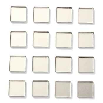 Empty Tinplate Palette Pans, Eyeshadow Palettes, for Cosmetic Palettes, Square, Platinum, 28x28x3.5mm