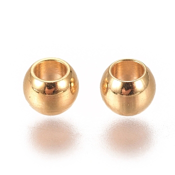 201 Stainless Steel Spacer Beads, Rondelle, Golden, 3x2mm, Hole: 1.6mm