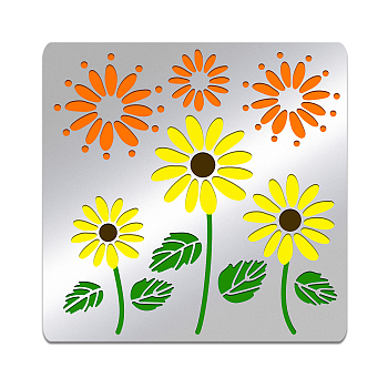 Stainless Steel Cutting Dies Stencils, for DIY Scrapbooking/Photo Album, Decorative Embossing DIY Paper Card, Matte Stainless Steel Color, Sunflower Pattern, 156x156mm