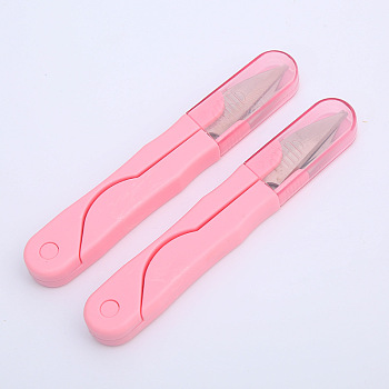 Steel Sewing Scissors, with Plastic Handle and Protect Cover, Pink, 11.5x1.7cm