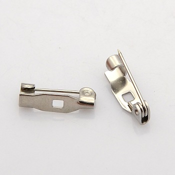 304 Stainless Steel Pin Brooch Back Bar Findings, Stainless Steel Color, 14x5x4mm, Hole: 2mm, Pin: 0.6mm