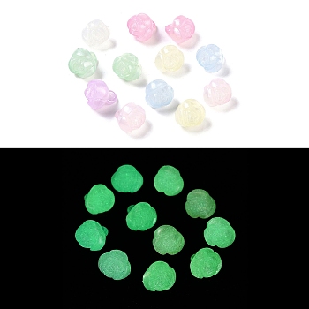 Plating Opaque Acrylic Beads, Luminous Glow in the Dark, Rose, Mixed Color, 15x14.5x13.8mm, Hole: 2.8mm, about 392pcs/500g