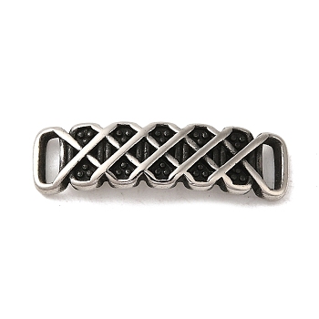 304 Stainless Steel Connector Charms, Curved Rectangle Links, Antique Silver, 29x8x4.5mm, Hole: 5.5x1.5mm