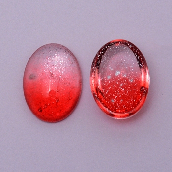 Glass Cabochons, Oval, Red, 18.5x13.5x3mm