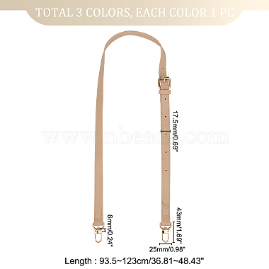 Elite 3Pcs 3 Colors Imitation Leather Adjustable Bag Straps(FIND-PH0017-56A)-2