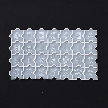Lettre majuscule motif pièce de puzzle moules en silicone(DIY-L067-G01)-3