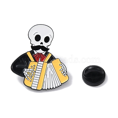 Musical Skull Enamel Pin(JEWB-P035-A03)-3