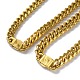 304 Stainless Steel Diamond Cut Cuban Link Chain Necklace with Cubic Zirconia Clasps(NJEW-P288-10P)-4