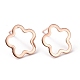 201 Stainless Steel Flower Stud Earring with 316 Stainless Steel Pin for Women(STAS-K241-18RG)-1