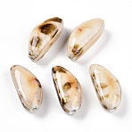 Handmade Porcelain Beads, Fancy Antique Glazed Porcelain, Garlic Clove, PapayaWhip, 31~33x15~16.5x12~13.5mm, Hole: 2.5~3mm(PORC-N008-08A)