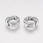 Tibetan Style Alloy Bead Frames, Cadmium Free & Nickel Free & Lead Free, Ring, Antique Silver, 11x3.5mm, Hole: 1mm(LF0483Y-NF)