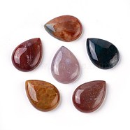 Natural Indian Agate Cabochons, teardrop, 30x22x7mm(G-O176-01)