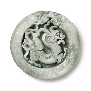 Natural Calcite Carved Pendants, Dragon, 48x48x9mm, Hole: 1.6mm(G-K349-03C)