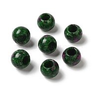 Natural Ruby in Zoisite Gemstone European Beads, Large Hole Beads, Rondelle, 12~12.5x9~10.5mm, Hole: 5.5~6mm(G-N342-03H)