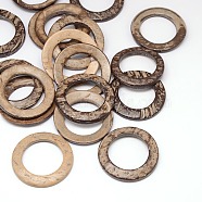 Wood Jewelry Findings Coconut Linking Rings, Camel, 38x2~5mm(X-COCO-O006A-12)