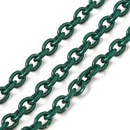 Spray Painted 304 Stainless Steel Cable Chains, with Spool, Unwelded, Green, 4x3x0.7mm(STAS-B067-06A-02)