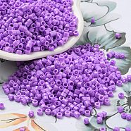 Baking Paint Glass Seed Beads, Cylinder, Medium Orchid, 2.5x2mm, Hole: 1.4mm, about 45359pcs/pound(SEED-S042-05A-23)