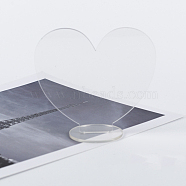Acrylic Craft Blank Photo Frame Stand, Heart, Clear, Heart: 91.45x100mm(ZXFQ-PW0001-078F)