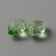 Glass Charms, Imitation Fruit, Lemon, Lime Green, 14x10x8mm, Hole: 1.2mm(GLAA-TAC0008-07B)