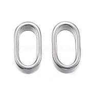 201 Stainless Steel Slider Charms, Oval, Stainless Steel Color, 15.5x9x5mm, Hole: 6x12.5mm(STAS-F040-14-P)