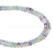 2 Strands Natural Fluorite Beads Strands, Faceted, Round, 3mm, Hole: 0.5mm, about 132pcs/strand, 15.5 inch(39.5cm)(G-NB0004-60)