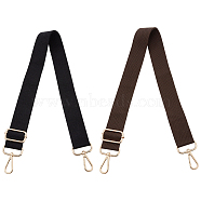 2Pcs 2 colors Cotton with Jute Bag Handles, with Swivel Clasps, for Bag Chain Replacement Accessories, Mixed Color, 77~136x3.75x0.15cm, Swivel Clasps: 6.15x4.5x0.8cm(FIND-WR0001-30)
