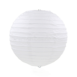 Paper Ball Lantern, Round, White, 25cm(AJEW-WH0004-25cm-11)