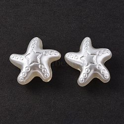ABS Plastic Imitation Pearl Beads, Starfish, Old Lace, 20.5x22x11mm, Hole: 1.5mm, about 228pcs/500g(OACR-P007-66B)
