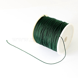 Braided Nylon Thread, Chinese Knotting Cord Beading Cord for Beading Jewelry Making, Dark Green, 0.5mm, about 150yards/roll(NWIR-R006-0.5mm-257)