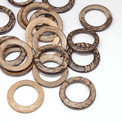 Wood Jewelry Findings Coconut Linking Rings, Camel, 38x2~5mm(X-COCO-O006A-12)