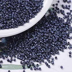 MIYUKI Delica Beads, Cylinder, Japanese Seed Beads, 11/0, (DB0301) Matte Gunmetal, 1.3x1.6mm, Hole: 0.8mm, about 100000pcs/500g(SEED-MY11-DB0301)