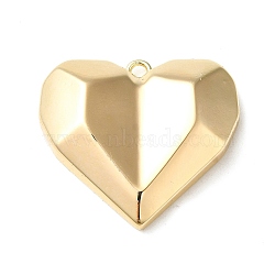 Brass Pendants, Heart, Real 18K Gold Plated, 27x30x6.5mm, Hole: 2mm(KK-C042-05G)