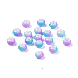 Opaque Spray Painted Glass Beads, Rondelle, Medium Orchid, 8x5mm, Hole: 2mm, about 1041pcs/500g(GLAA-G118-01N)