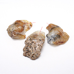 Natural Gemstone Pendants, Nuggets, 40~60x23~40x6~13mm, Hole: 2mm(G-J305-06)