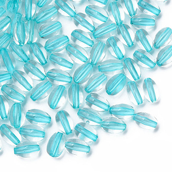 Transparent Acrylic Beads, Oval, Dark Turquoise, 9.5x6mm, Hole: 1.5mm, about 2000pcs/500g