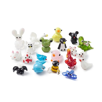 Handmade Lampwork Beads, Mixed Animal, Mixed Color, 9.5~30x13.8~30.5x6.5~15.2mm, Hole: 1.2~2mm