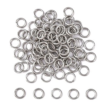 304 Stainless Steel Open Jump Rings, Stainless Steel Color, 18 Gauge, 6x1mm, Inner Diameter: 4mm, about 105pcs/10g