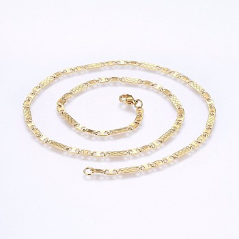 304 Stainless Steel Mariner Link Chains Necklaces, Golden, 19.68 inch(50cm), 3.5mm