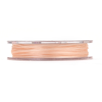 Strong Stretchy Beading Elastic Thread, Flat Elastic Crystal String, PeachPuff, 0.8mm, about 10.93 yards(10m)/roll