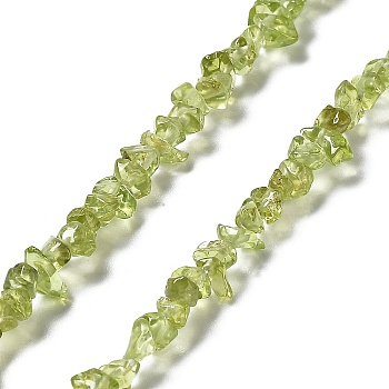 Natural Peridot Beads Strands, Grade A, Chip, 1~5x3~16x3~5mm, Hole: 0.8~0.9mm, 29.92~32.68''(76~83cm)
