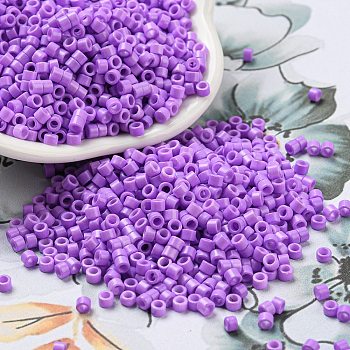 Baking Paint Glass Seed Beads, Cylinder, Medium Orchid, 2.5x2mm, Hole: 1.4mm, about 45359pcs/pound