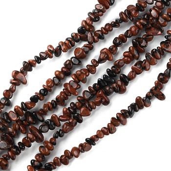 Natural Mahogany Obsidian Beads Strands, Chip, 1.5~4.5x3~13x2.5~8mm, Hole: 0.6mm, 30.94~31.97 inch(78.6~81.2cm)