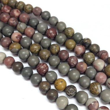 Mixed Color Round Dendritic Jasper Beads