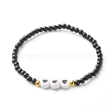 Pray & Love Acrylic Beads Stretch Bracelet Set for Gift(BJEW-JB06679)-4
