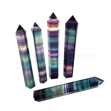 Natural Colorful Fluorite Pointed Prism Bar Home Display Decoration(G-PW0007-098A)-2