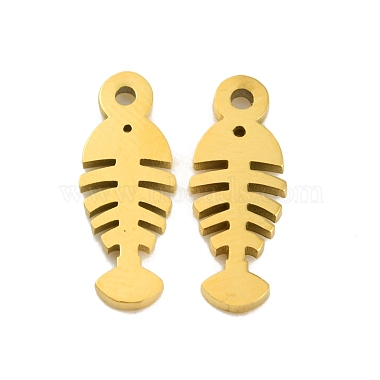 Real 18K Gold Plated Fish 304 Stainless Steel Charms