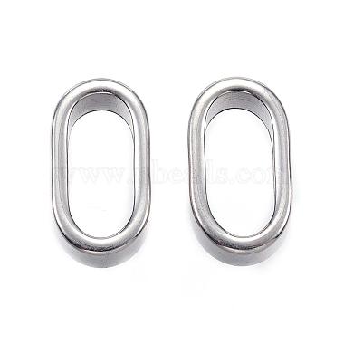 Stainless Steel Color Oval Stainless Steel Slide Charms